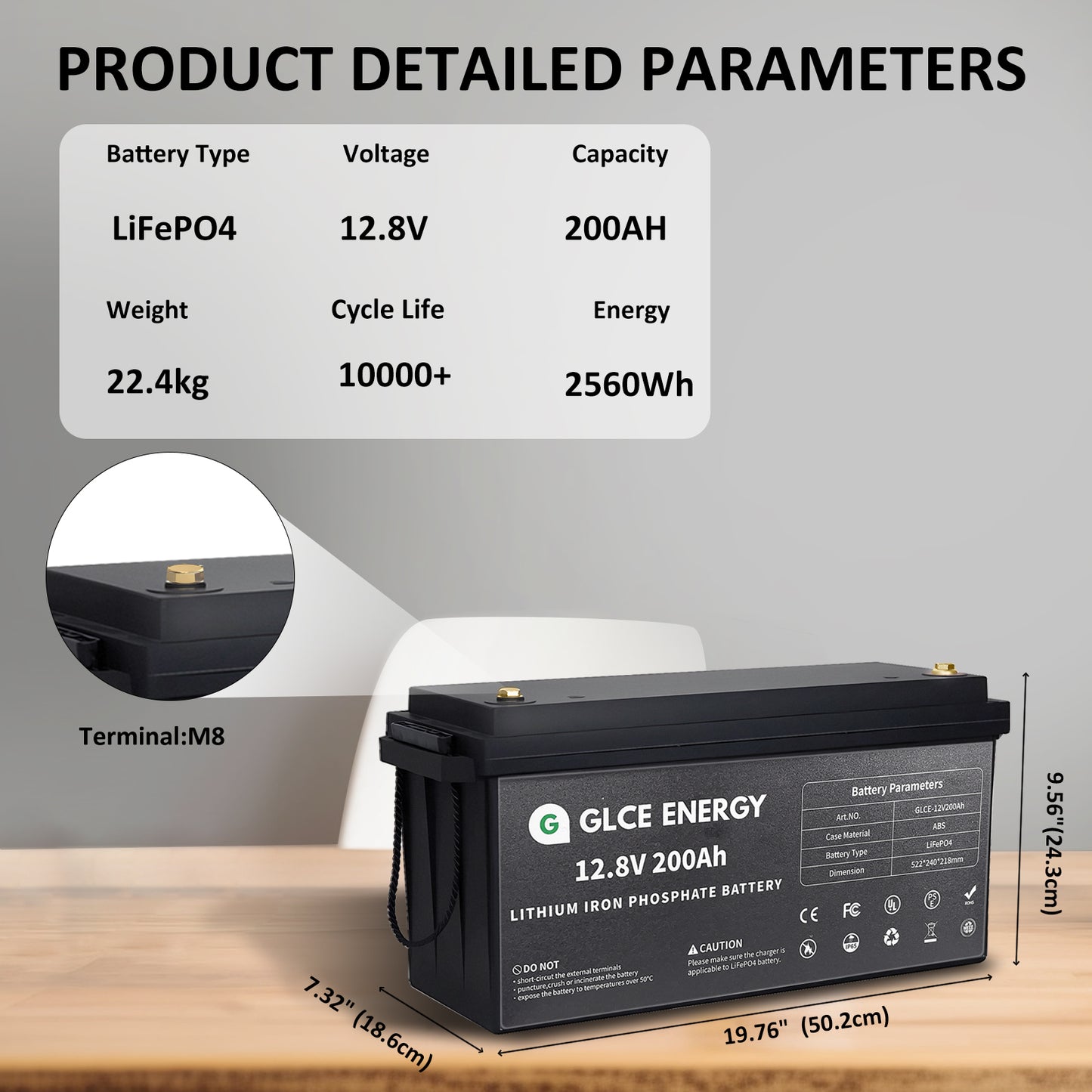 12.8v 200Ah Lithium Iron Phosphate Battery Detailed