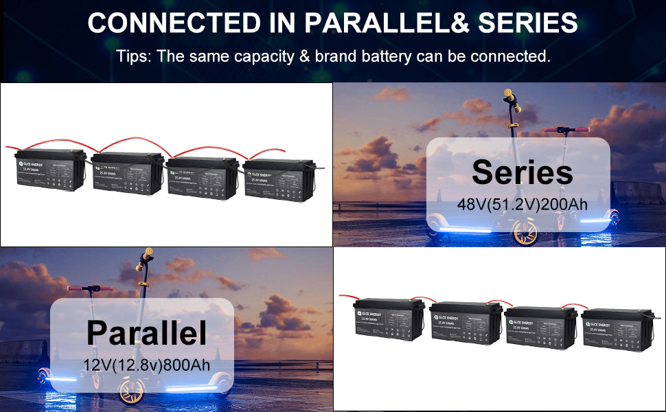 12V 200Ah LiFePO4 Battery support parallel & series