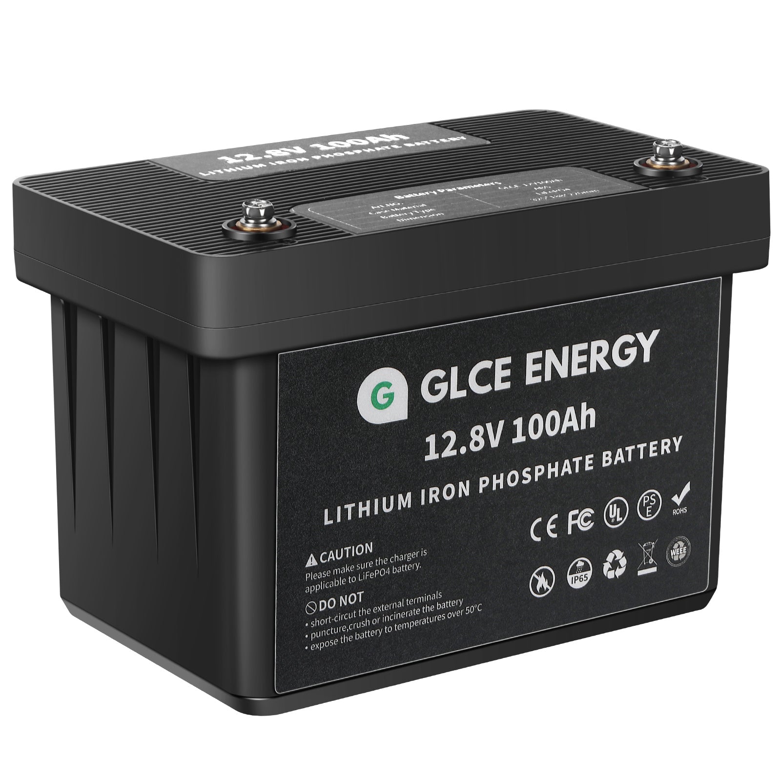 GLCE ENERGY 12.8V 100Ah Lithium Iron Phosphate Battery