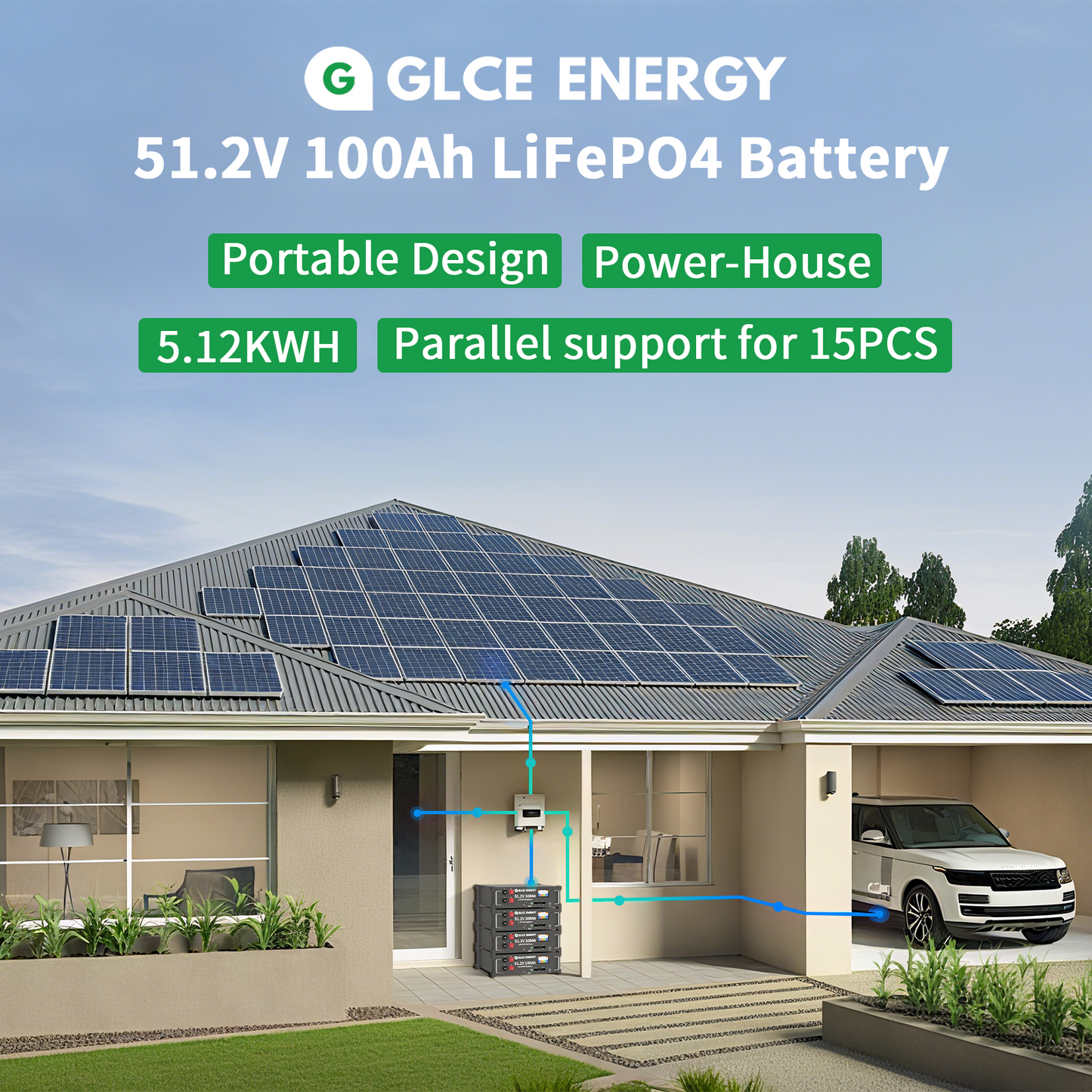51.2V 100Ah LiFePO4 Battery(Bluetooth/WiFi)