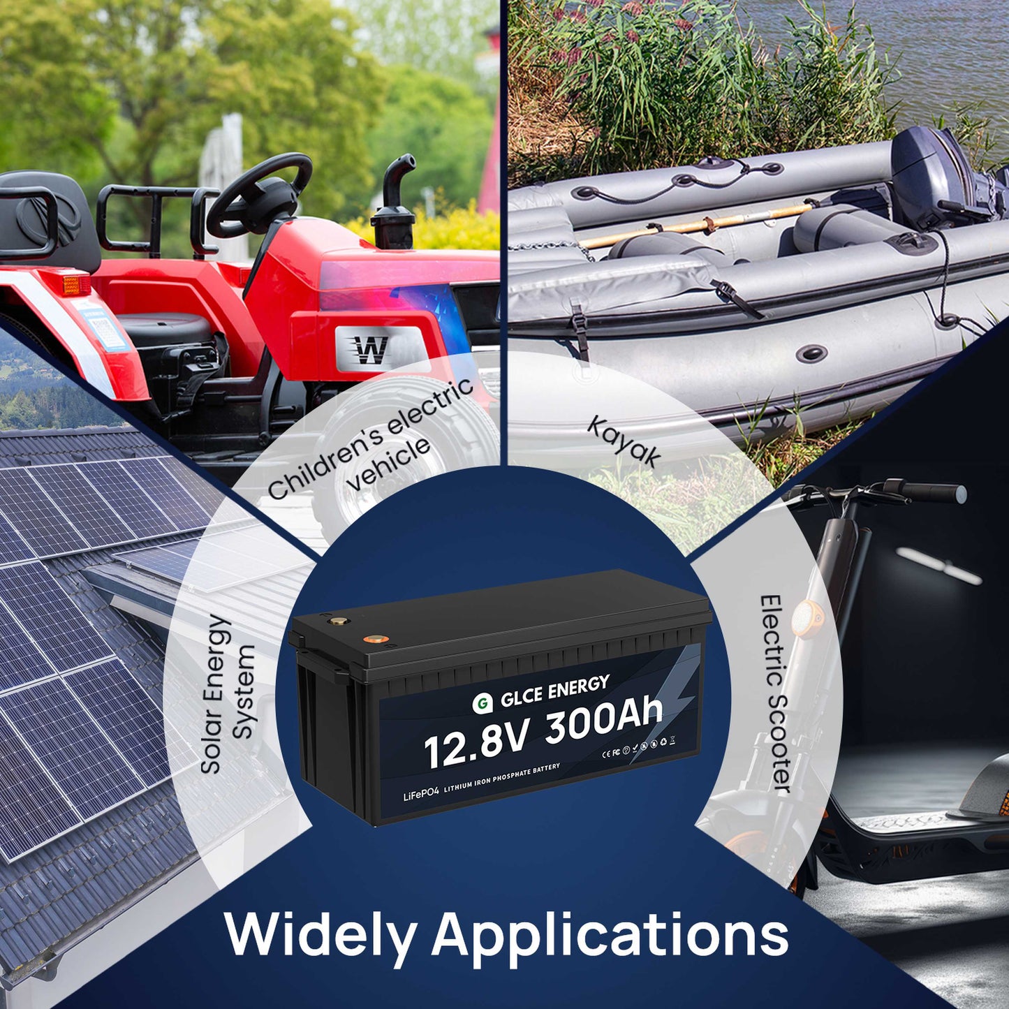 GLCE ENERGY 12V 300Ah LiFePO4 Battery