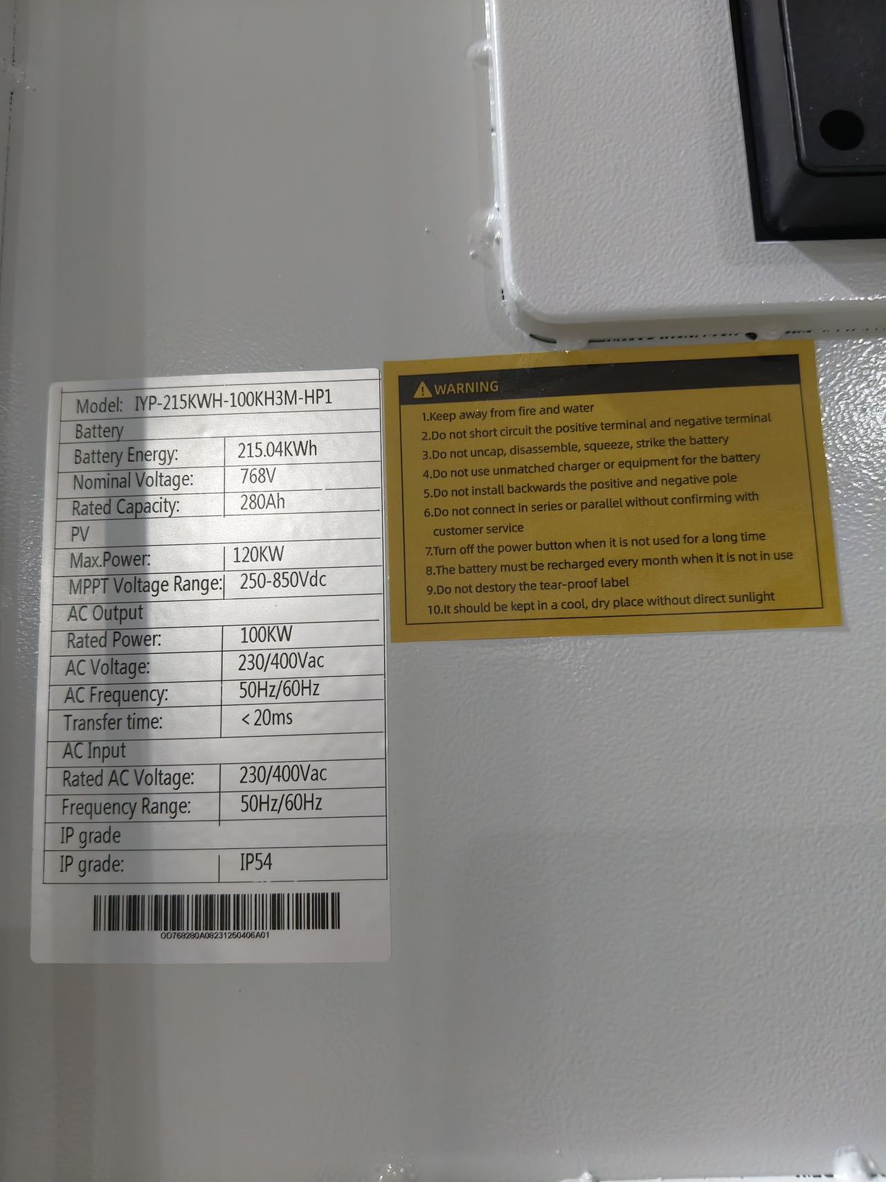 GLCE 215kwh+100kw solar-diesel industrial and commercial energy storage cabinet