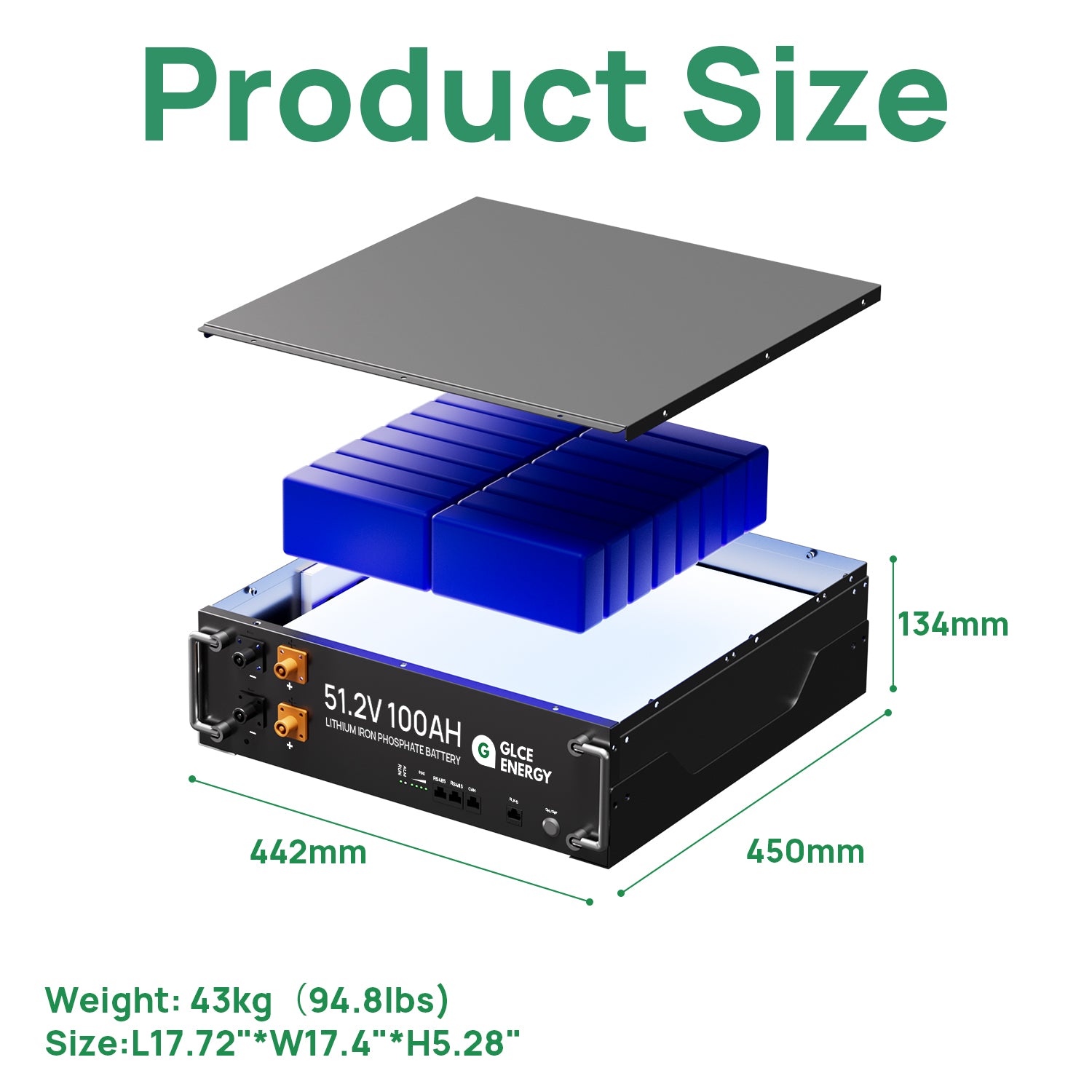 GLCE Energy 10,24kWh LiFePO4-Akku Mit 5kW Wechselrichter – Stapelbar, Für Solaranlagen & Notstrom Zu Hause