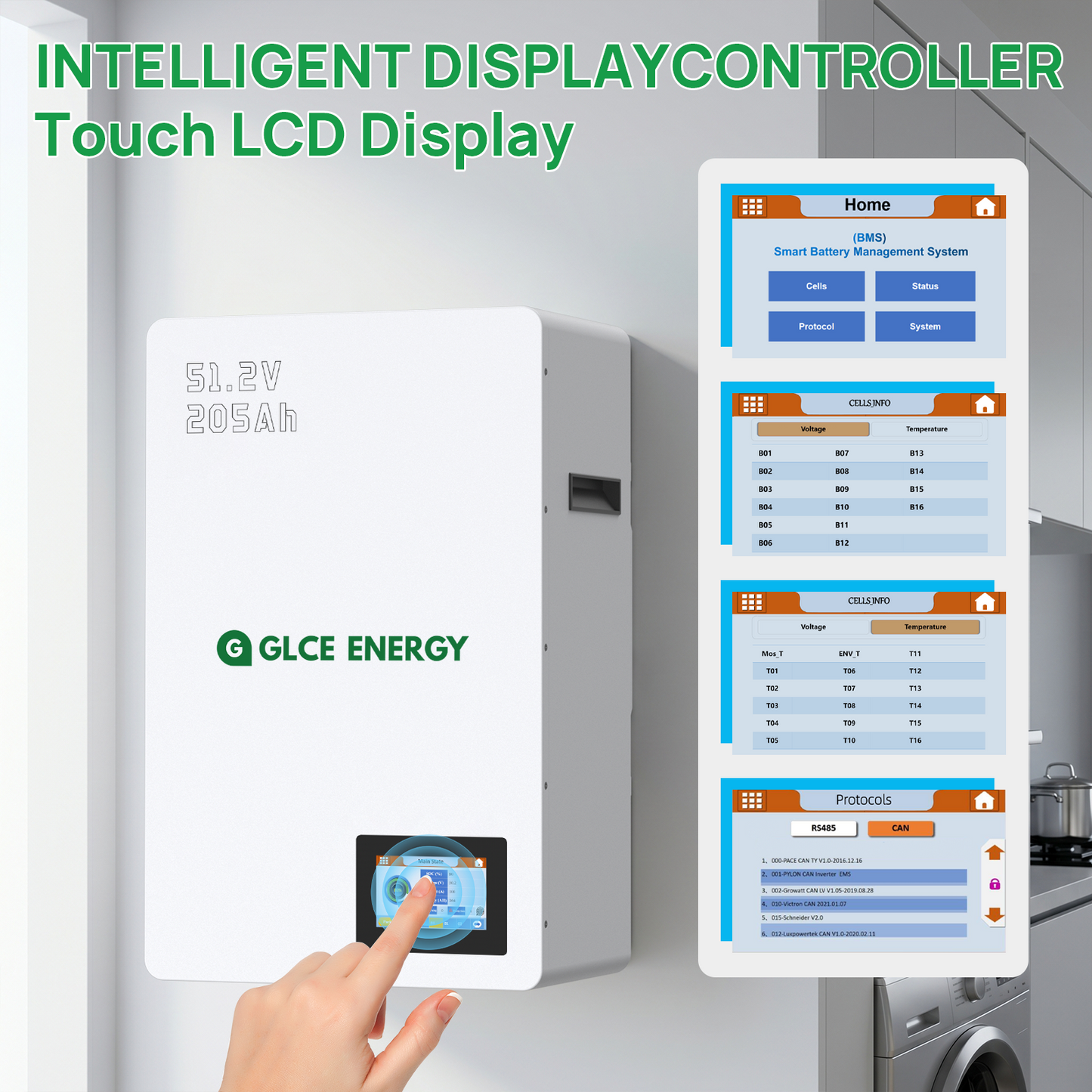 51.2V 205Ah LifePO4Battery（Wall Mounted）