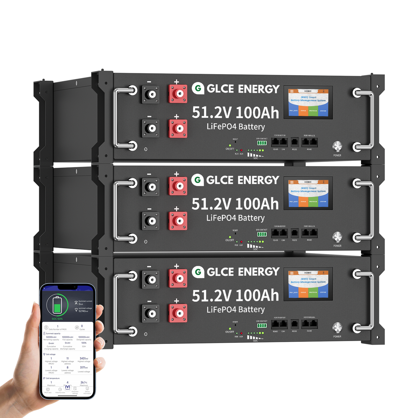 51.2V 300Ah LiFePO4 Battery(Bluetooth/WiFi)