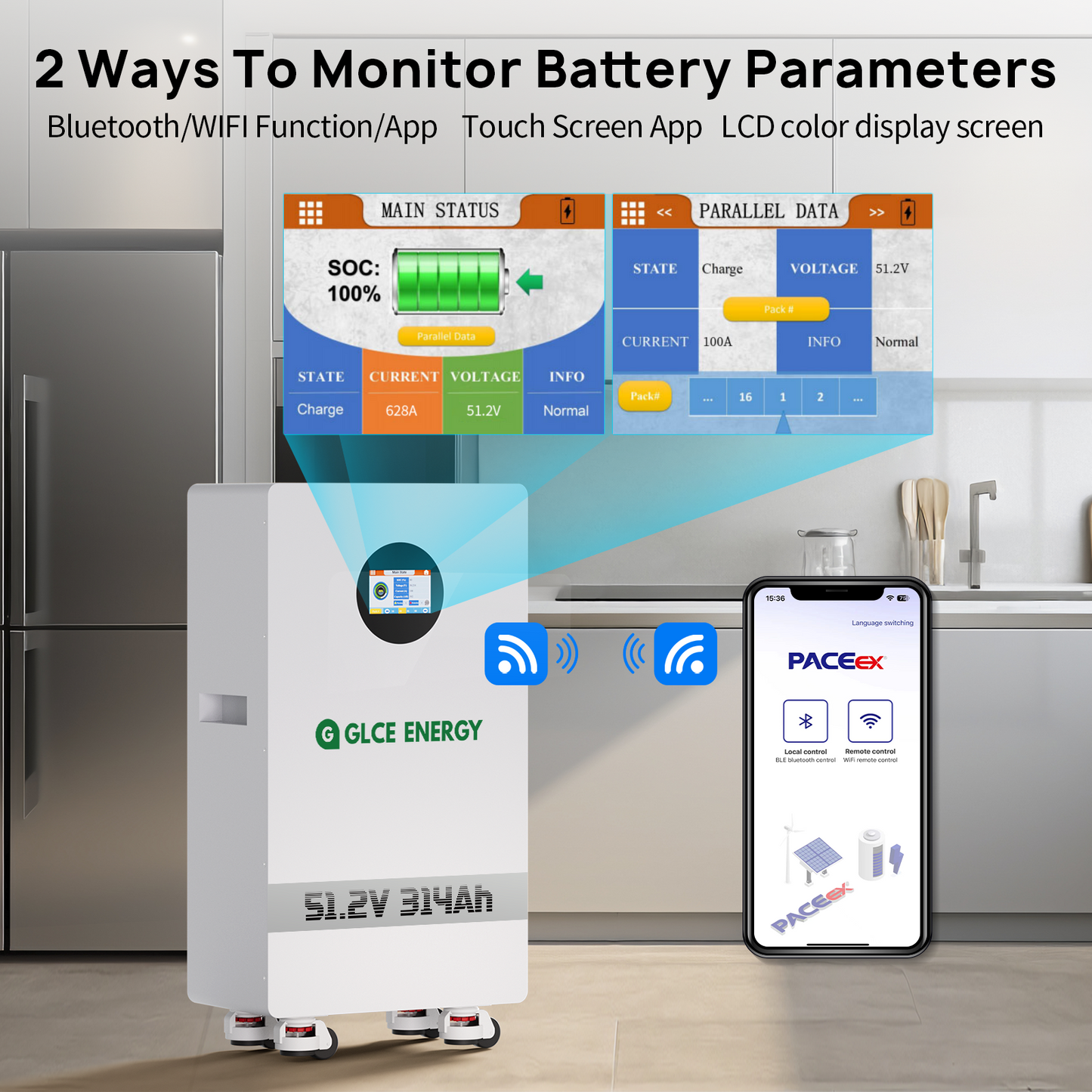 51.2V 314Ah Lithium LiFePO4 Battery（Bluetooth/WIFI）