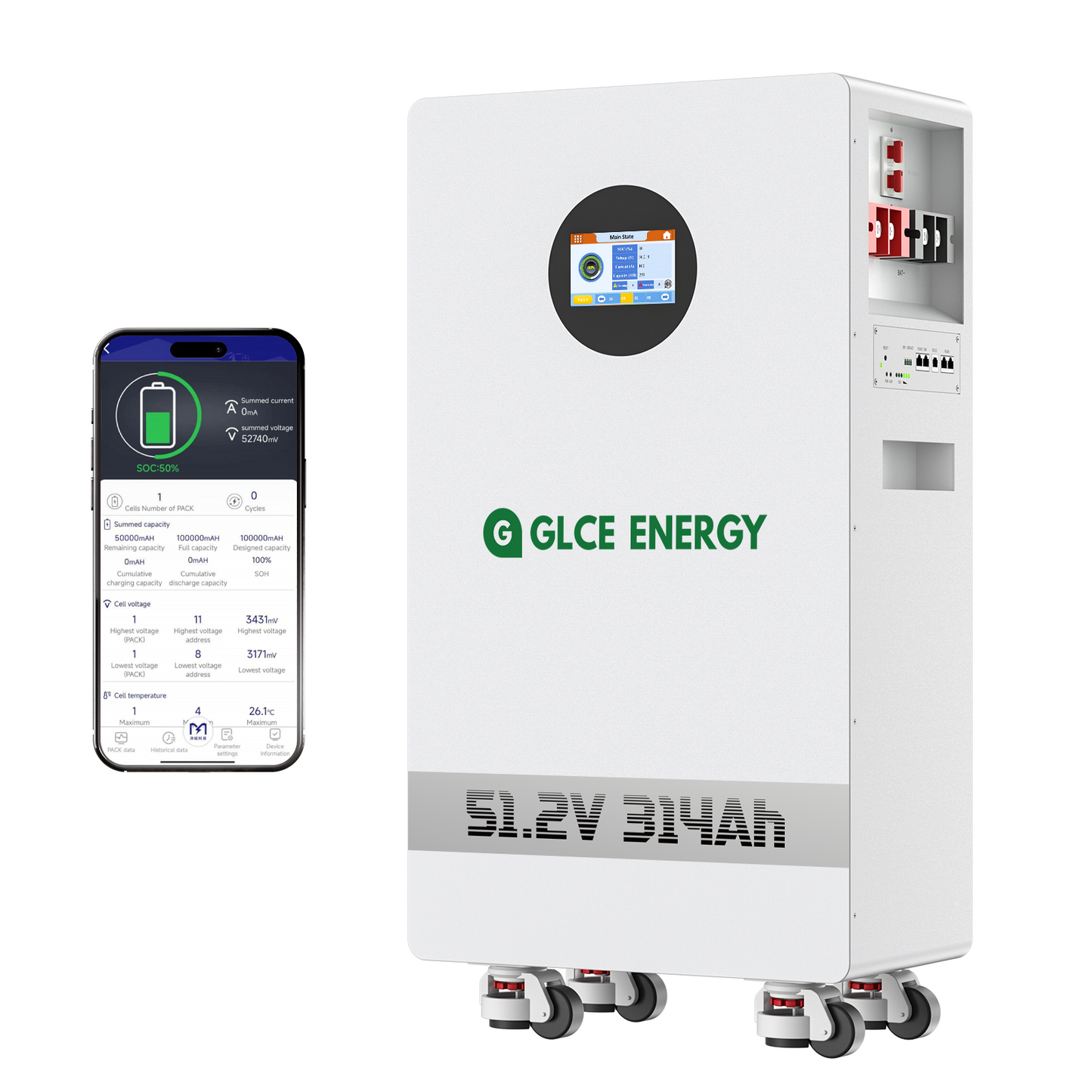 51.2V 314Ah Lithium LiFePO4 Battery（Bluetooth/WIFI）