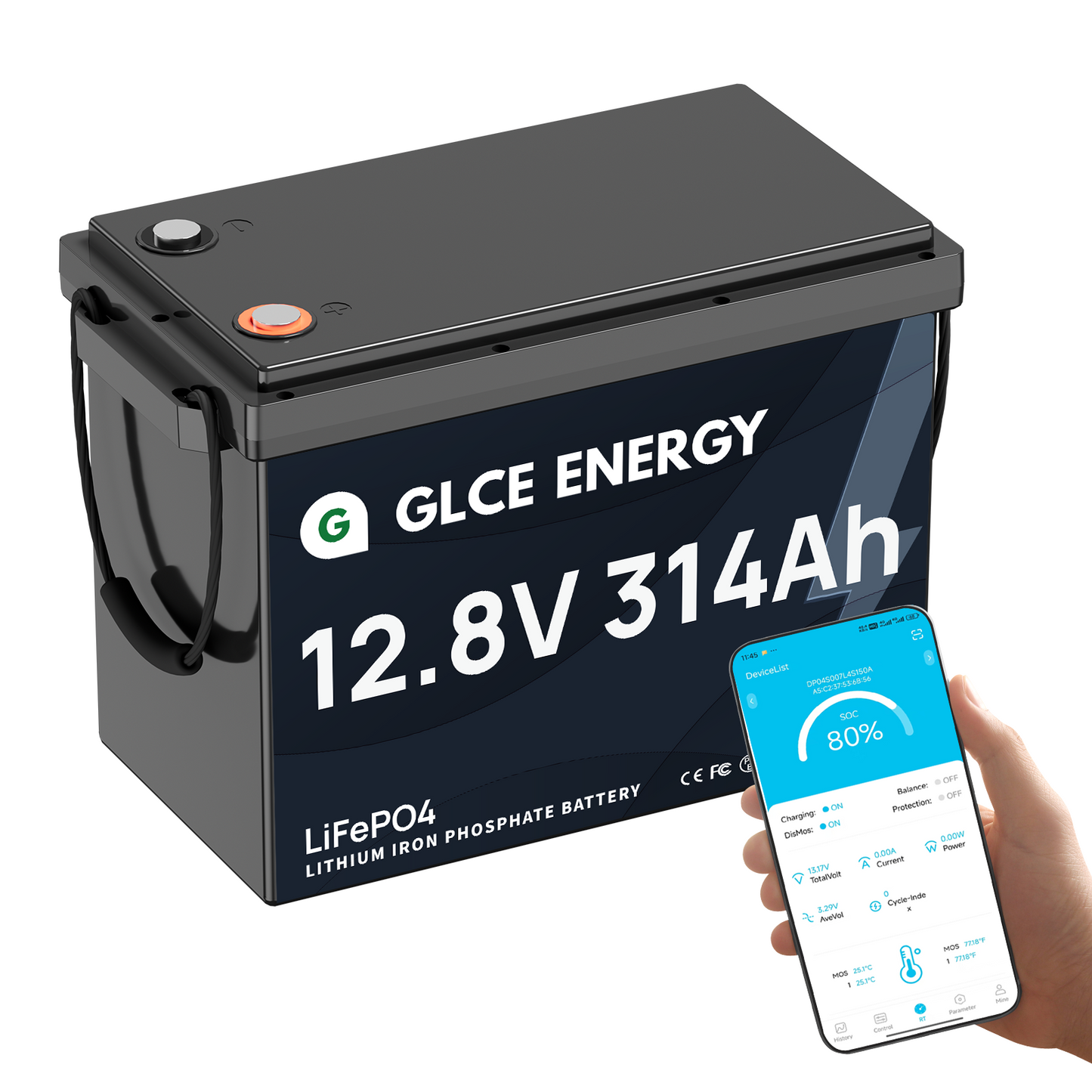 12V 314Ah LiFePO4 Lithium Battery MINI（Bluetooth）